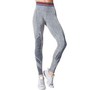 LNDR Tempo 7/8 Leggings Gray Marl Red Striped Stripe - Sz XS/S